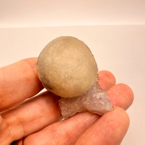 Rare Botryoidal Yellow Fluorite Ball on Amethyst Matrix - India Mineral