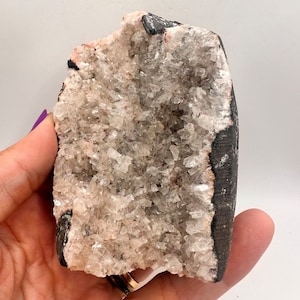 Pink Heulandite Geode, Sparkly Crystalline Heulandite from Maharashtra, India | Beautiful Display Piece | Rare & Unusual Mineral Specimen