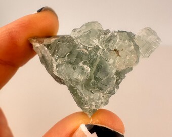 Muestra de fluorita verde: cristal vítreo de la mina Xianghualing, China