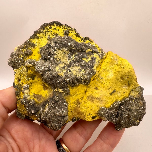 New Find! Pyrite on Yellow Matrix Rock from Pakistan | So cool, A Rare Oddball Formation