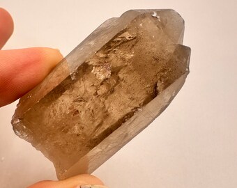 Smoky Hashupi Quartz Point - Natural Formation "Himalayan" Quartz, High Quality Crystal, Mineral Specimen | Hashupi Mine, Pakistan