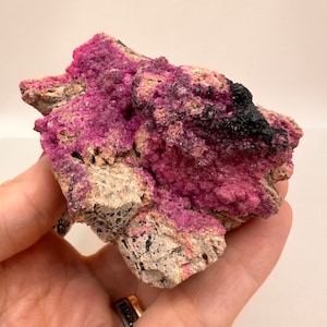 Big Cobalto Calcite with Heterogenite - Druzy Salrose, High Quality Gorgeous True Pink Calcite
