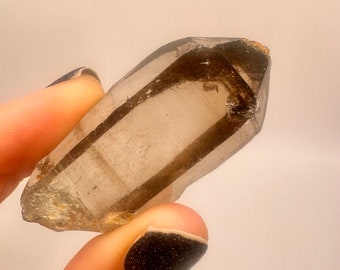 Smoky Hashupi Quartz Point - Natural Formation "Himalayan" Quartz, High Quality Crystal, Mineral Specimen | Hashupi Mine, Pakistan