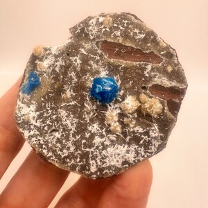 Cavansite Crystals (Two!) on Matrix with Mordenite & Calcite - Ever Rarer Crystal Mineral Specimen