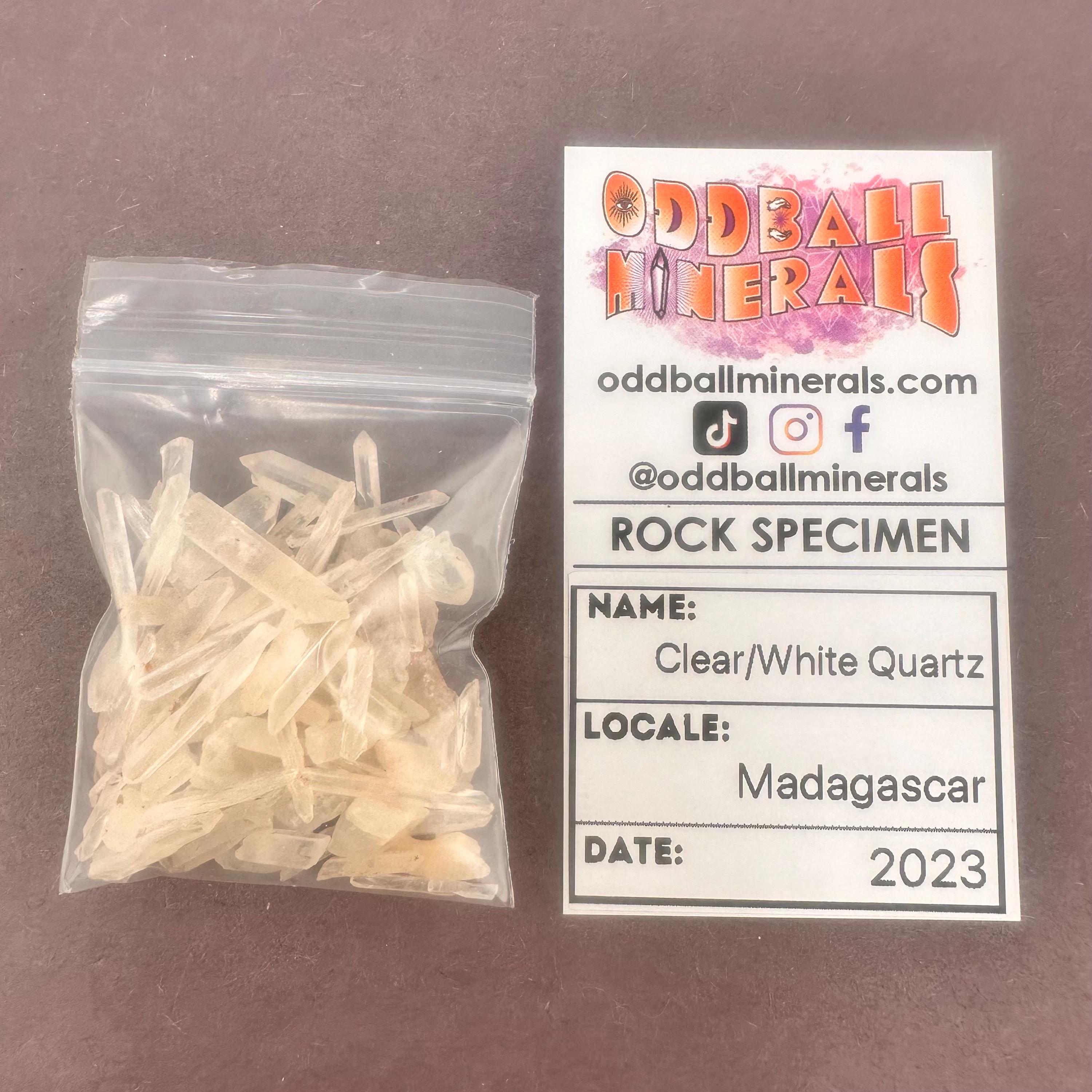 Baggie of Small Malagasy Quartz Points - This exact one pictured here (as always in this shop)