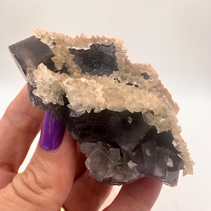 Cubic Fluorite with Dogtooth Calcite | Exceptionally Beautiful | Cabinet Size Display Piece Mineral Specimen