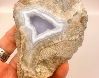 ブルーレースアゲートジオード • 天然ブルーカルセドニー • 天然