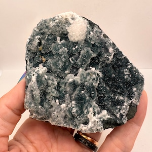Dark Black Chalcedony Geode: Botryoidal Druzy Display Piece