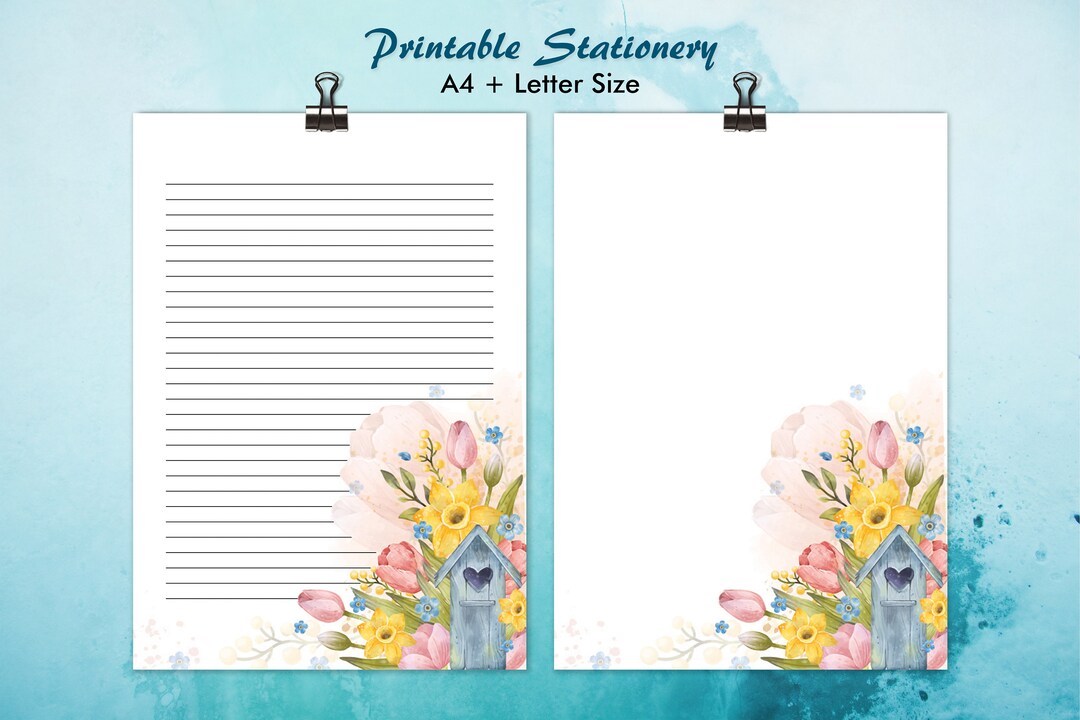 Meadow Flowers Letter Writing Paper Sheets, Lined or Unlined Note Paper ...