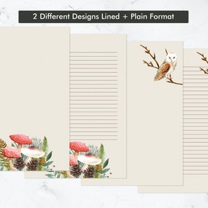 Waldpilze Set Nachteule Journal Briefpapier Wald Briefpapier Herbst Briefpapier Digitaldrucke zum Ausdrucken