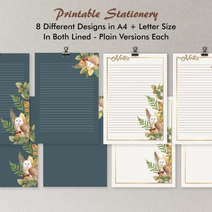 Herbst Notizpapier Druck Briefpapier Set Herbst Briefpapier Pilz Digitales Briefpapier Download Nachteule Journal Schreibpapier druckt