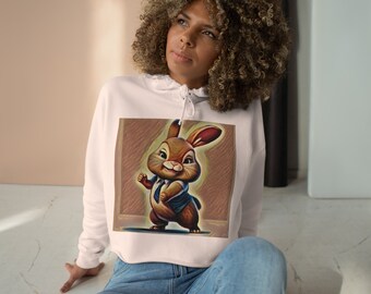 Dance Bunny Ultra Soft Cute Crop Hoodie