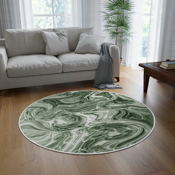 Sage Green Round Rug Etsy