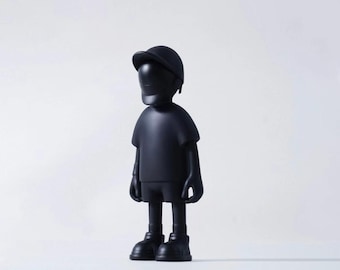 schwarz-moderne Kunst Statue- KAWS style 3D Skulptur- Sammlerstücke- Pop Art Wohnkultur