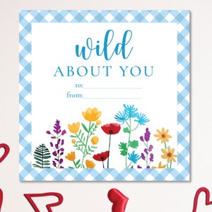 Printable Valentine Card | Wildflower Theme | Kid&#39;s Valentine | Wild About You