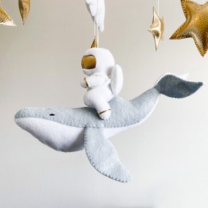 Baby Mobile Space, Baby Mobile Neutral, Baby Mobile Whale, Crib Mobile Space, Crib Mobile Whale, Nursery Space Decor, Crib Mobile Astronaut image 8