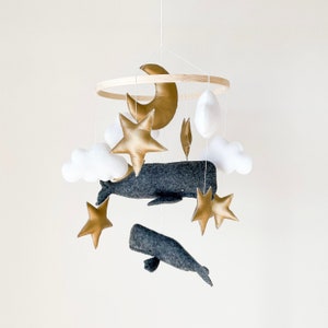 Whale Baby Mobile, Baby Mobile Neutral, Crib Mobile Ocean, Baby Mobile Ocean, Whale Nursery Mobile, Whale Baby Shower, Baby Mobile Fish