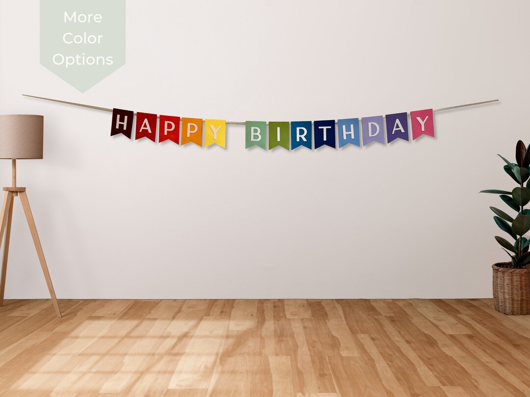 Happy Birthday Banner Rainbow Birthday Party Banner Custom Birthday