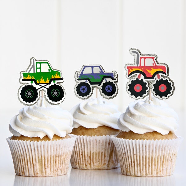 Monster Truck Geburtstagsparty Cupcake Topper Monster Jam Geburtstag Jungen Geburtstagsparty Truck Cupcake Topper