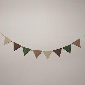 Striscione con bandierine triangolari sospese, striscione personalizzato per feste, cartello verde per baby shower, decorazione per baby shower in stile bosco, baby shower con animali della foresta