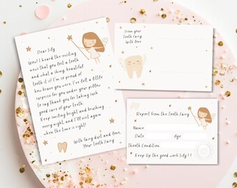 Tooth Fairy Letter and Tooth fairy Report, Tooth fairy Visit Certificate, Editable Tooth Fairy Printable Tooth Fairy Letter
