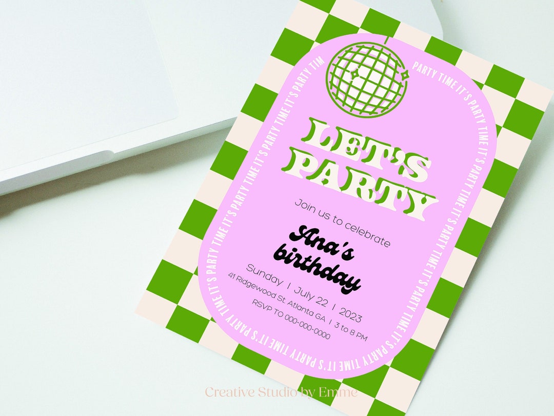 Editable Retro Birthday Party Invitation/retro Party Etsy