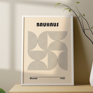 Bauhaus Print, Bauhaus Wall Decor, Bauhaus Printable Exhibition Poster, Modern Bauhaus 1923 wall art, Modern minimal print, Abstract Poster