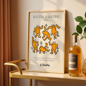 Keith Haring Dancer Poster, Pop Art Kultur Druck, Minimalistische Tänzerin Kunstwerk, Street Art, Clean Minimal Art, lustiges Poster, lustige Geschenkidee