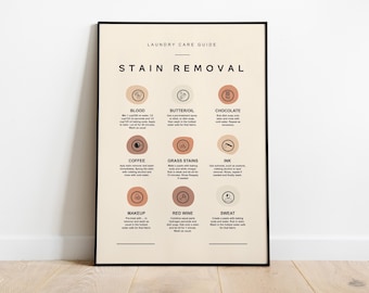 Laundry Print, Laundry Stain Removal, Laundry Room Sign, Laundry Printable Art, Laundry Care Guide, Laundry Wall Art, Print Digital Download