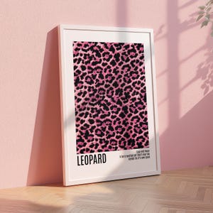 Pink Leopard Print Wall Art, Leopard Pattern, Preppy wall art, Digital Prints, Dorm Room Decor, Trendy Wall Art, Cheetah Print, Printable