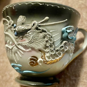 Dragonware Tea Cup Set Vintage Moriage Teacup and Saucer