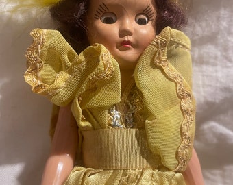 Muñeca Marcie vintage de los años 40 con ojos durmientes de 8 pulgadas
