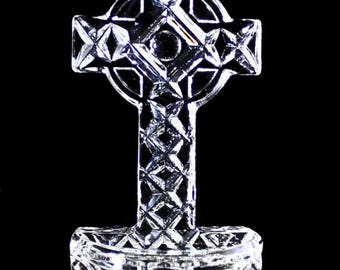 Waterford Crystal: Figurines Holy Water Font, 6“ Religious Cross Catholic Holy Water made in ireland