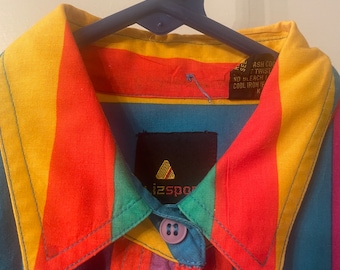 Pantalones cortos y camisa a rayas vintage Liz Sport talla S de los años 80