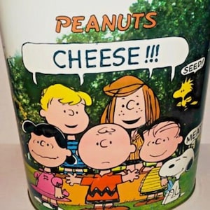 Vintage Peanuts Trash Can Snoopy - Etsy