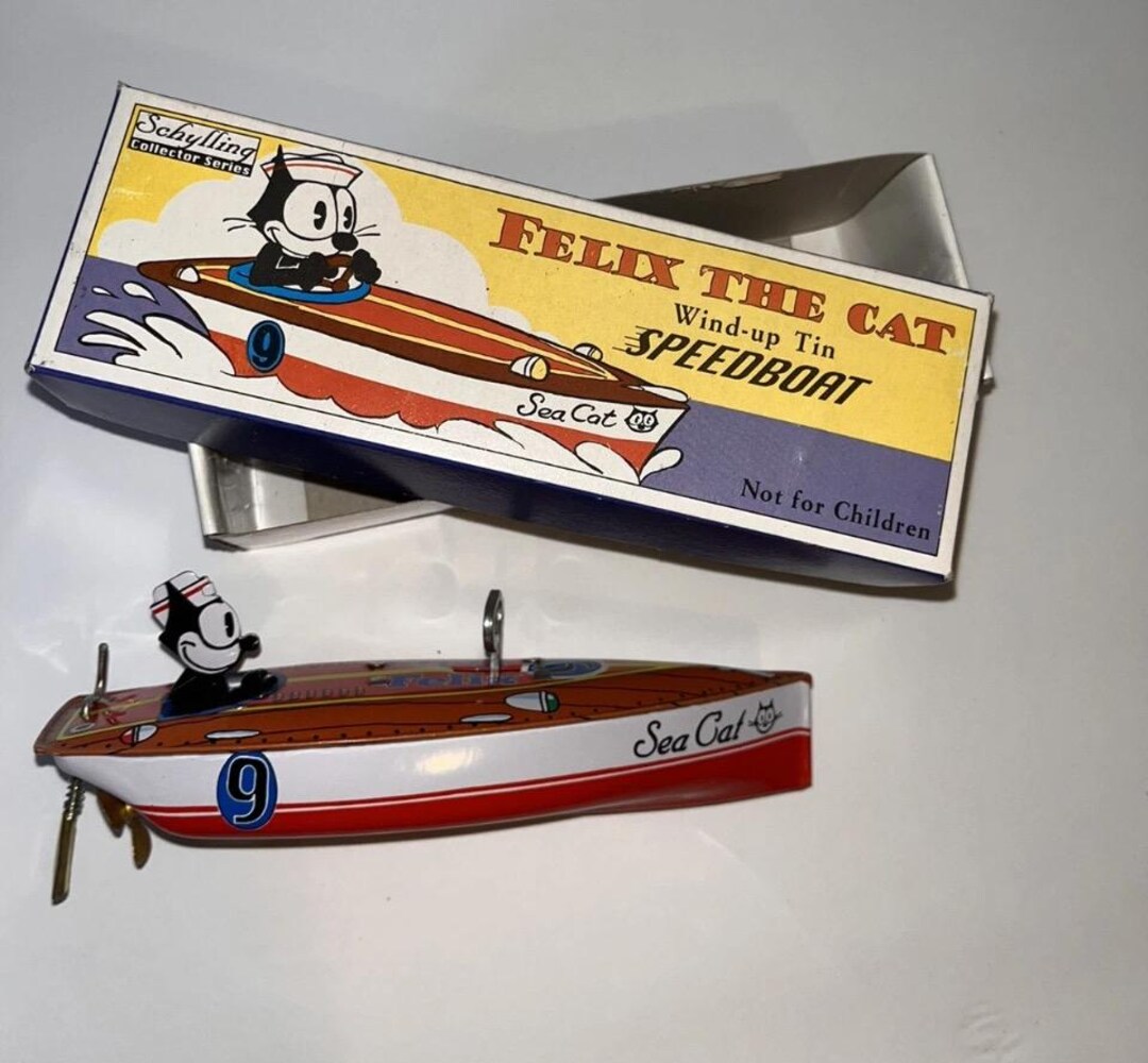 1996 Felix the Cat Speedboat Collectable -litho - Schylling- NIB- Free ...
