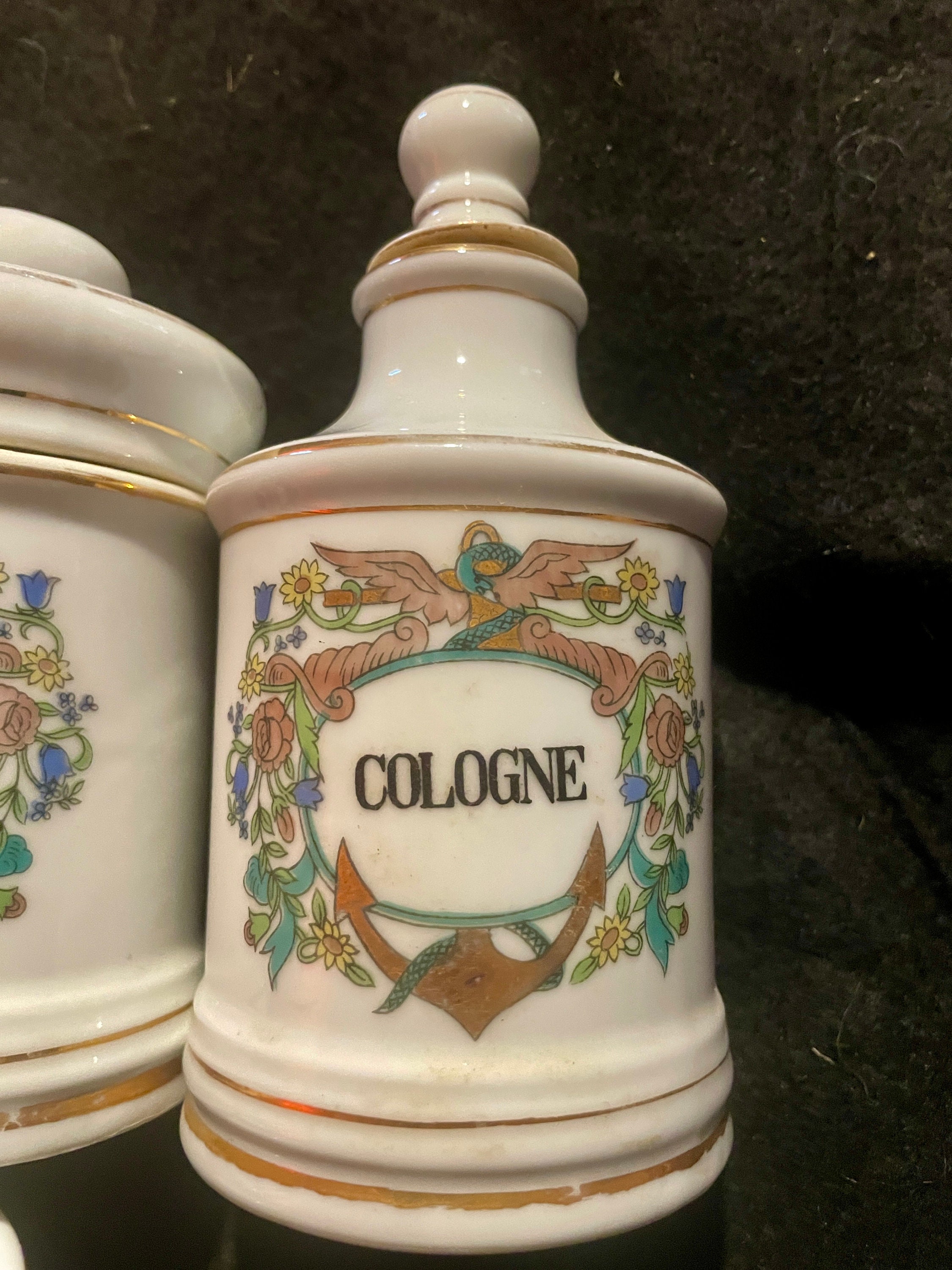 Set/4 Vintage Porcelain Apothecary Jars Etsy