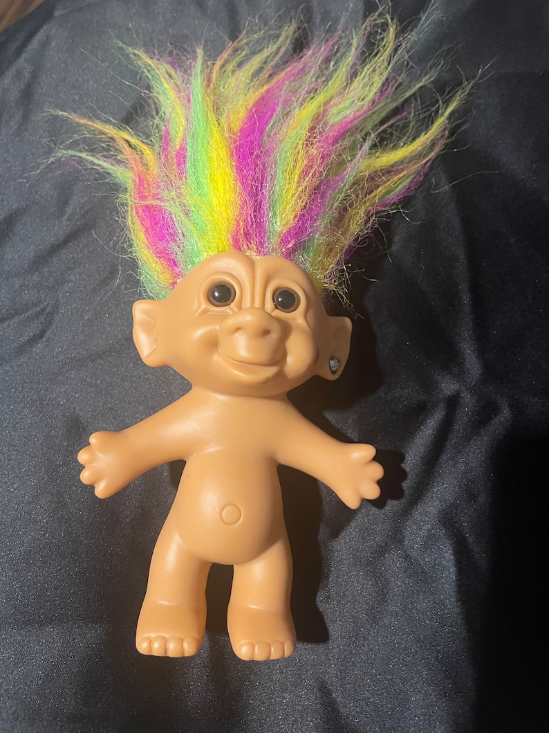 Troll Doll 4.5" Bright of America Rainbow Hair Heart Earring Ace ...