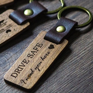 Keychain personalized from WOOD, engraving, wooden pendant, gift