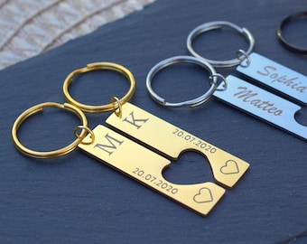 Partner pendant personalized with engraving made of stainless steel GOLD SILVER