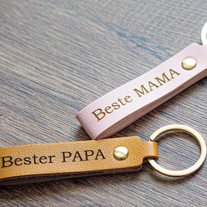 Personalized leather keychain with engraving image 1