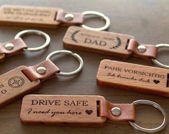 Keychain personalized with engraving WOOD gift