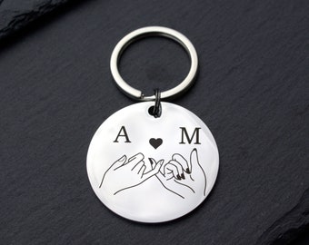 Keychain personalized for couples STAINLESS STEEL Premium