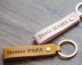 Schlüsselanhänger aus Leder mit Gravur personalisiert