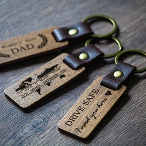 Keyring WOOD with engraving personalized PREMIUM