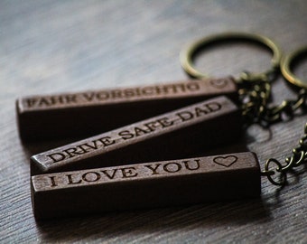 WOODEN keychain personalized with engraving, PREMIUM wood