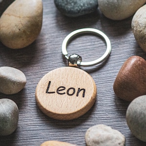 Keyring personalized WOOD engraving
