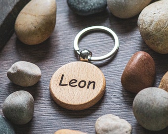 Keyring personalized WOOD engraving