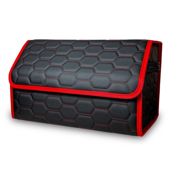 Gift Car Trunk Organizer Heavy Duty Waterproof PU Leather Portable Cargo Storage Box Seat Back Trunk Organizer