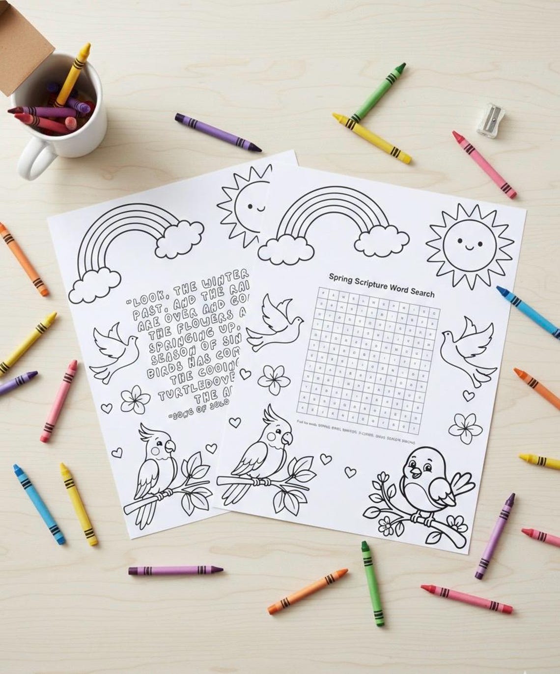 Spring Scripture Coloring Spring Bible Verse Coloring Page & Word Search | Song of Solomon 2 ...